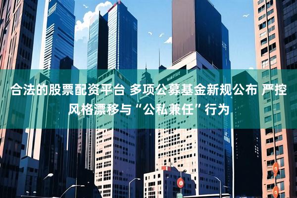 合法的股票配资平台 多项公募基金新规公布 严控风格漂移与“公私兼任”行为